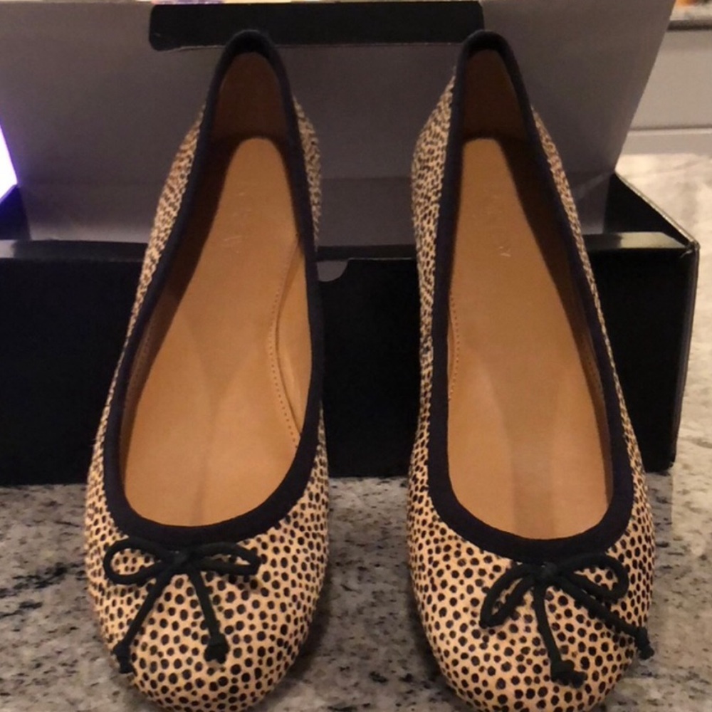 Brand New J Crew Cheetah flats with bows!